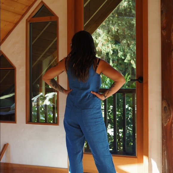 NWT BEATON Linen Jumpsuit in Chicory - Picture 3 of 3